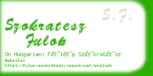 szokratesz fulop business card